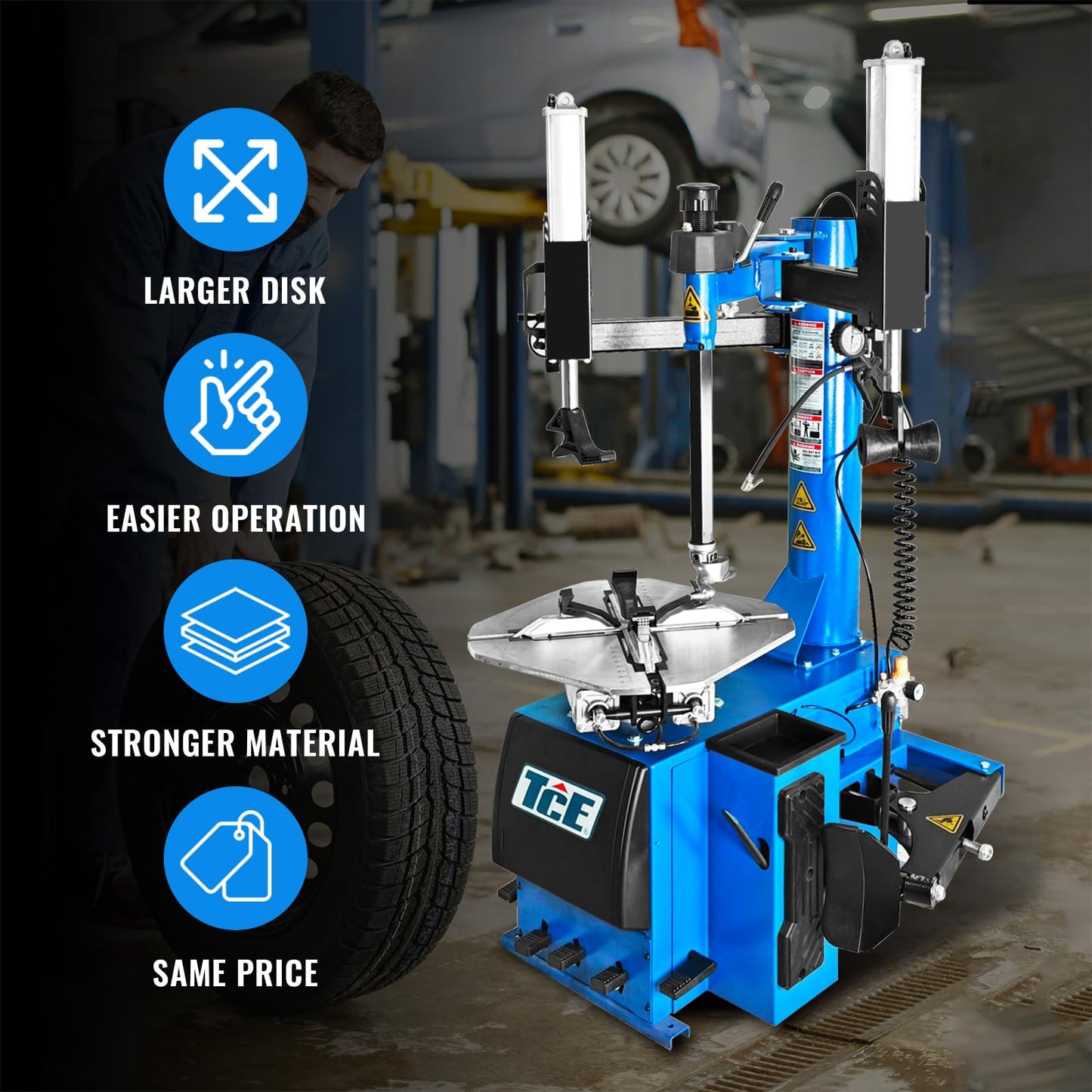 Jack Boss Tire Machine and Balancer Combo, Tire Changer Wheel Balancer Machine Combo Rim Clamp 24" Set Item
