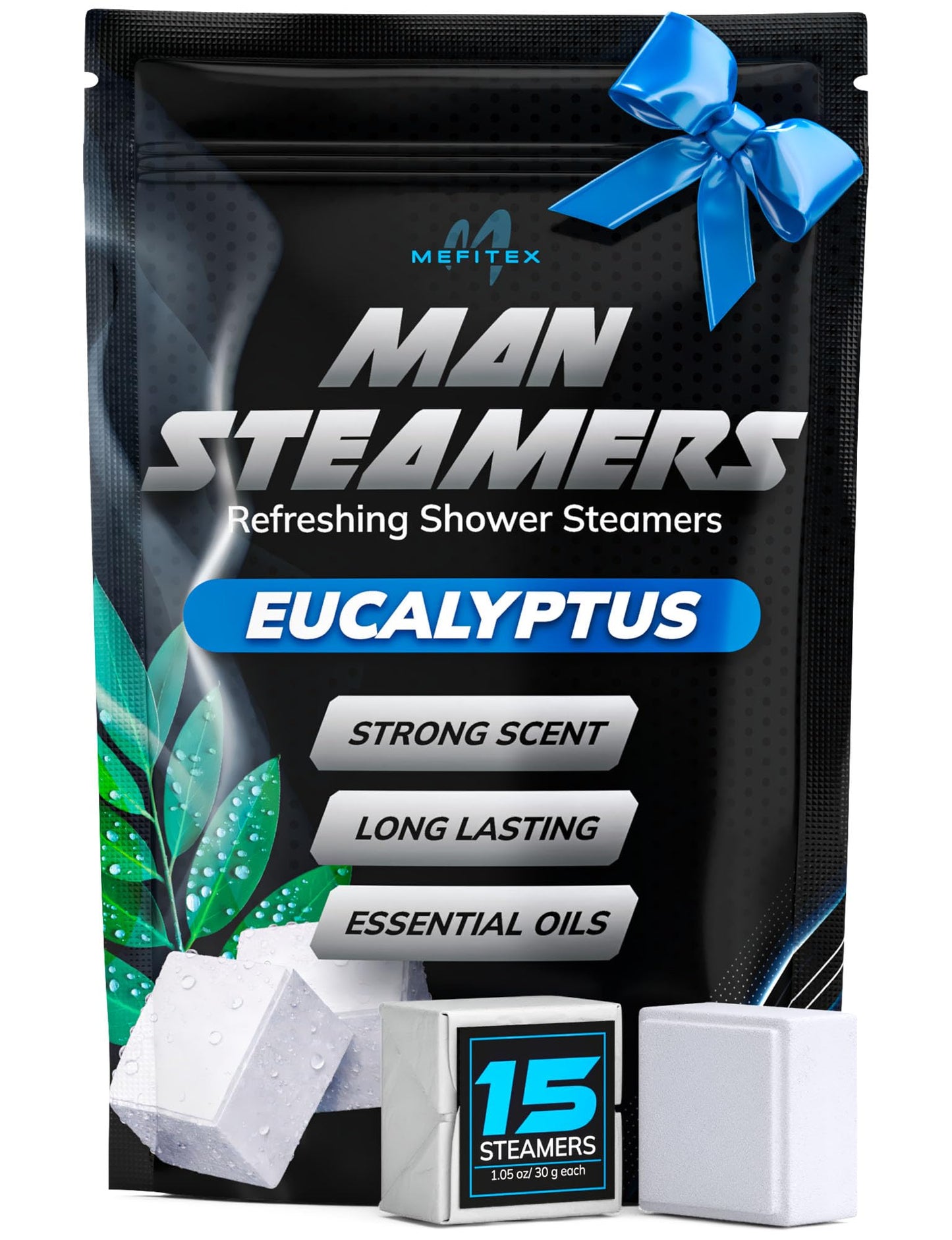 Shower Steamers for Men - 15 Pack Eucalyptus Aromatherapy Shower Steamers, Strong Scent, Long Lasting, Premium Essential Oils, Gifts for Men Relaxation and Sinus Relief