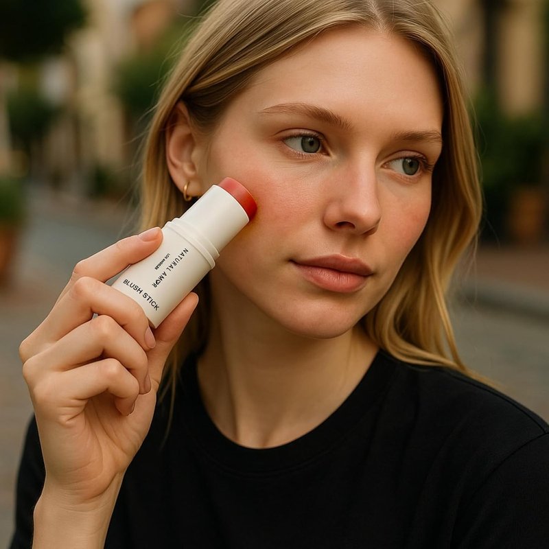 Natural Amor Blush Stick - Multi-Use Makeup for Eyes, Cheeks & Lips | Sweet Peach, 0.28oz