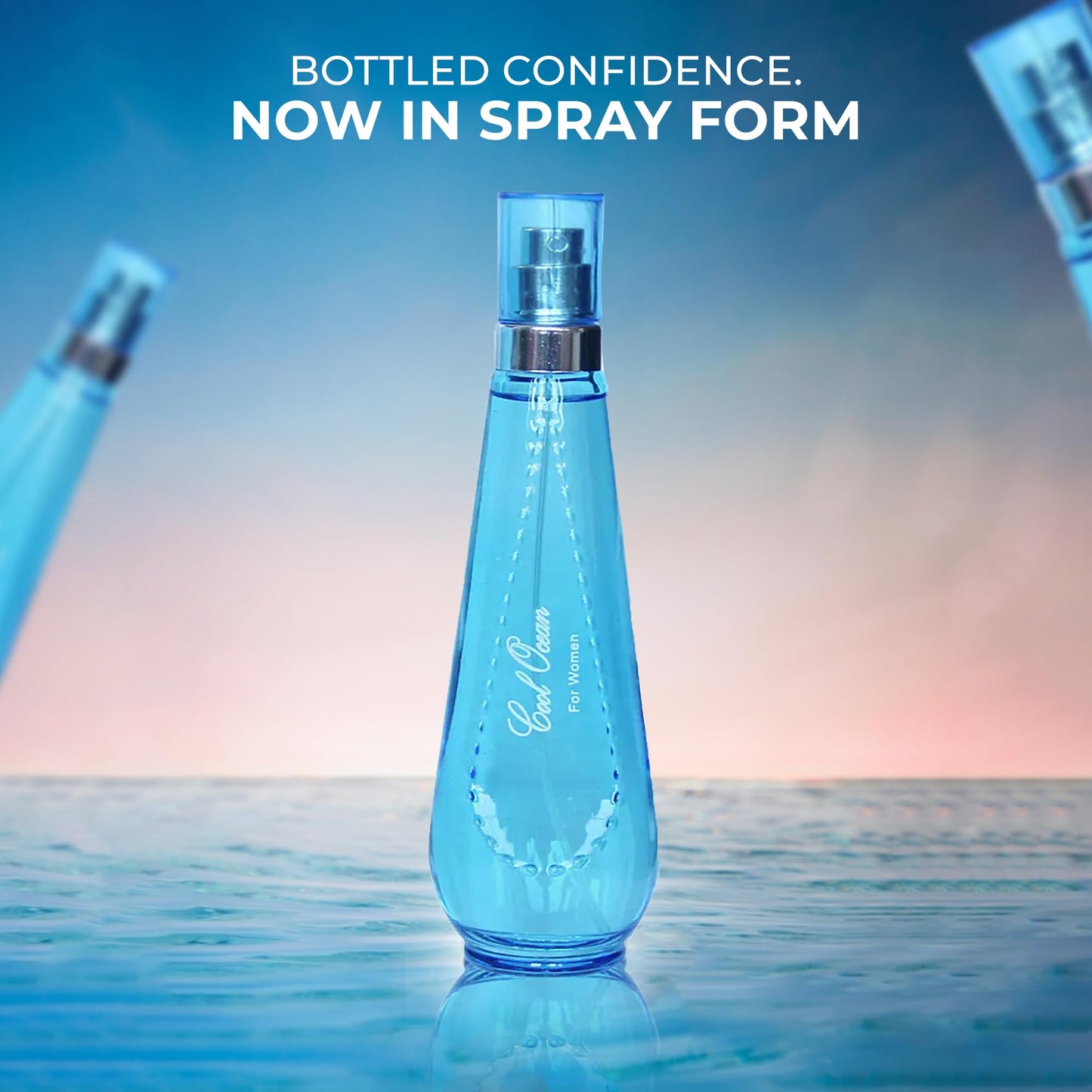 AFLUXE Cool Ocean Women Perfume–Bold & Sophisticated Scent Eau De Parfum With Citrus,Spice,And Woody Notes Long Lasting Natural Spray Fragrance 3.4 Fl Oz