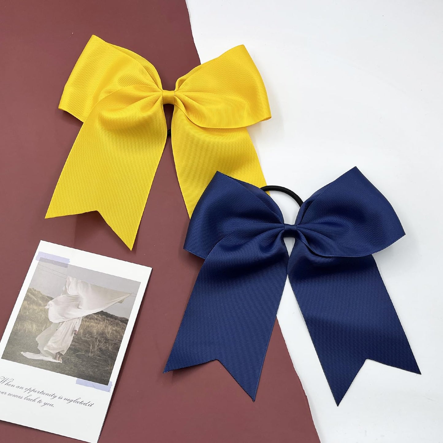 30PCS 8" Large Navy Cheer Bows Hair Bows Ponytail Holder Handmade for Girls Teens Softball Cheerleader Sports (Navy)
