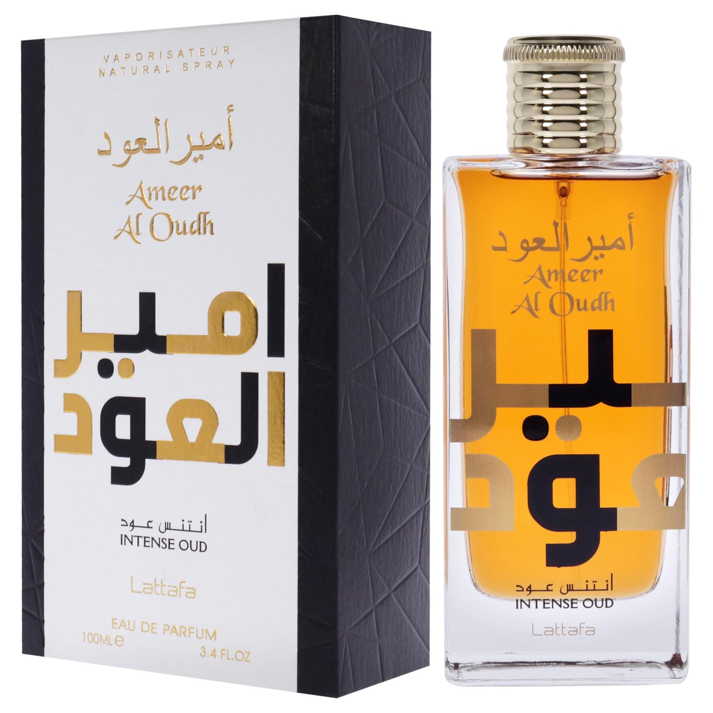 Lattafa Ameer Al Oud Intense Oud for Unisex Eau de Parfum Spray, 3.4 Ounce (Pack of 2)