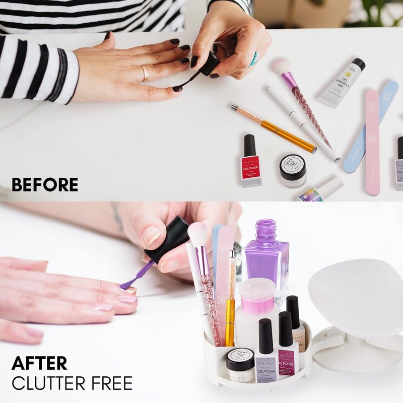 Makartt Nail Stand Hand Rest for Nails, Manicure Supplies with Multi Angle & Polish Trays, Foot Station Supply for Salon Home DIY