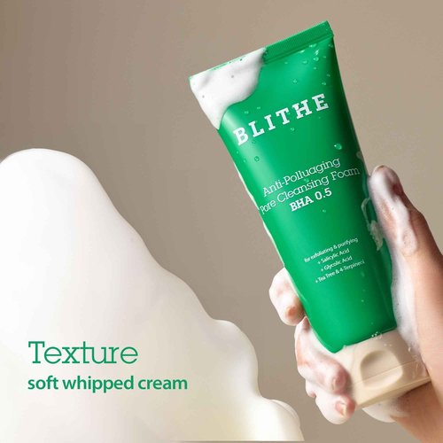 BLITHE AHA BHA Cleanser - Deep Pore Cleanser and Pore Minimizer, Exfoliant for Face, For Clogged Pores, 5.07 Fl Oz