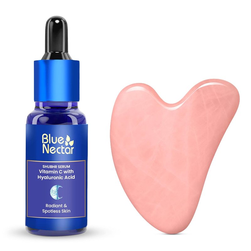 Vitamin C Serum for Oily & Dry Skin - Plant-Based Gua Sha Face Treatment | Glowing Skin & Pigmentation Support (1 Fl Oz)