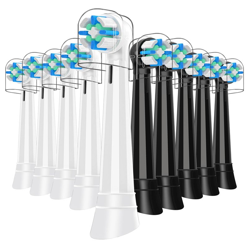 Brush Heads Compatible with Oral B IO 2/3/4/5/6/7/8/9/10/Deep Clean Series Electric Toothbrush, IO Toothbrush Heads (10 Black/White)
