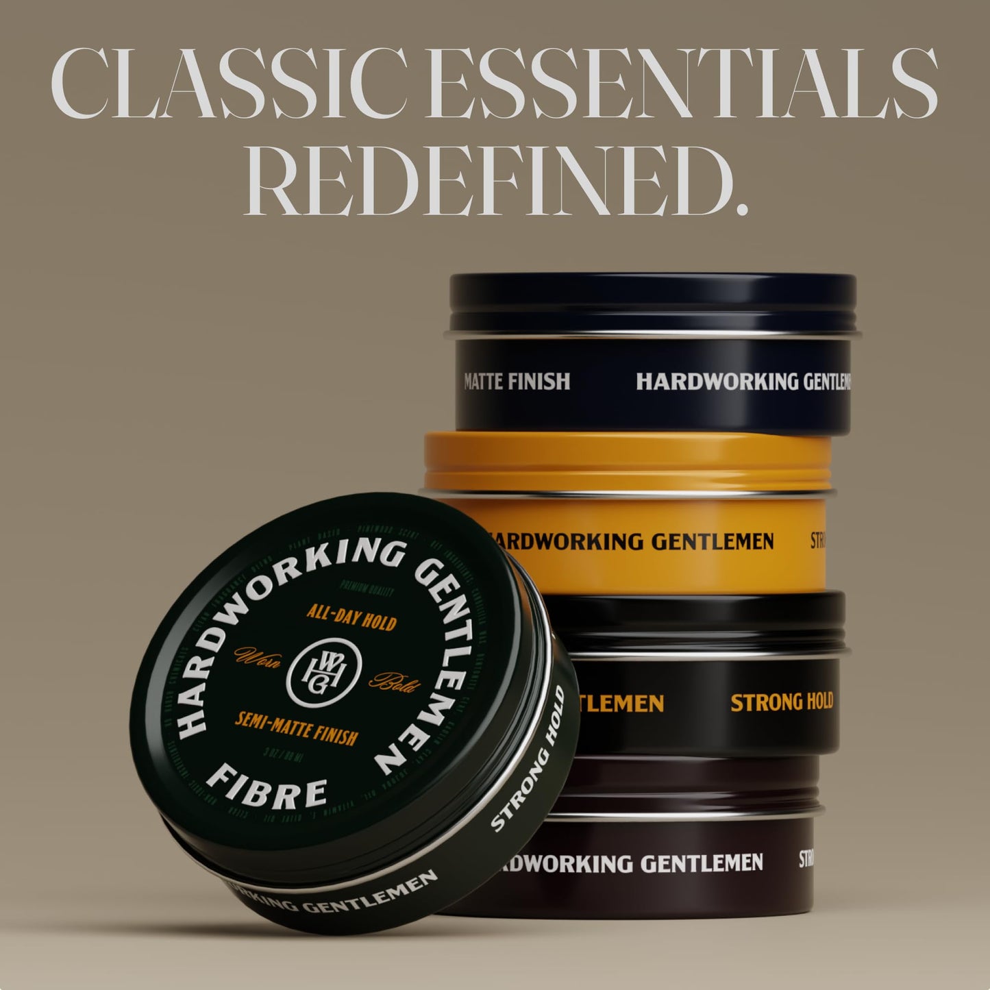 Hardworking Gentlemen Hair Fibre for Men, Mid-High Hold, Textured Matte Finish, Natural Formula, 3 oz (Made in USA)