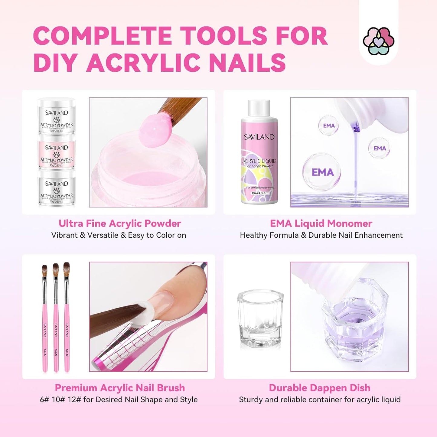 Acrylic Nail Kit - Complete Professional Set for Beginners | UV Light, Powder & Gel Polish, Essential Tools