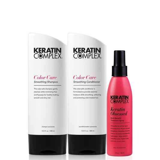Keratin Complex - KCEXPRESS Treatment Aftercare Kit - Color Care Shampoo, Color Care Conditioner, Keratin Obsessed