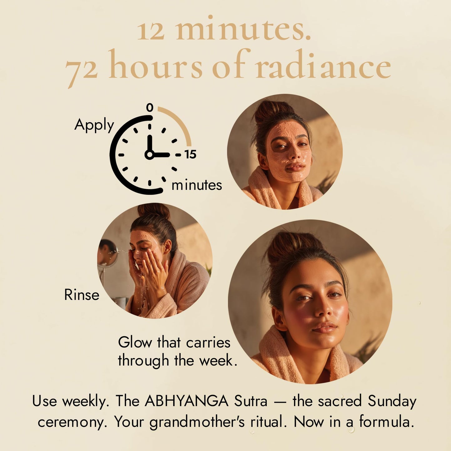 PRANA Beauty Turmeric & Sandalwood Face Mask 60ml | Three-Clay Formula | Bentonite + French Pink Clay + Kaolin | Turmeric Root Extract | Pore Purifying | Brightening | Vegan | Cruelty-Free 60ml Pack 1