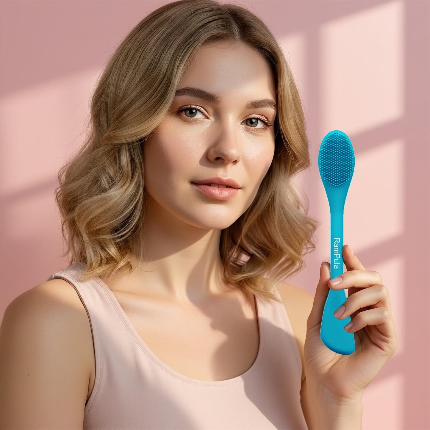 RamPula Pore Brush & Face Mask Applicator, Lymphatic Drainage Brush | Face Scrubber, Silicone Jelly Brush for Deep Pore Cleansing, Face Brush for Lymphatic Drainage Massager, Applicator for Mud, Clay