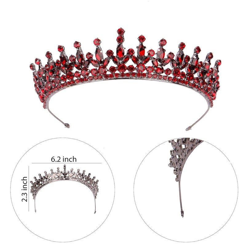 LIMELIA Women's Tiara - Burgundy Glitter Hair Accessory for Bridal, Prom & Parties | Elegant Design