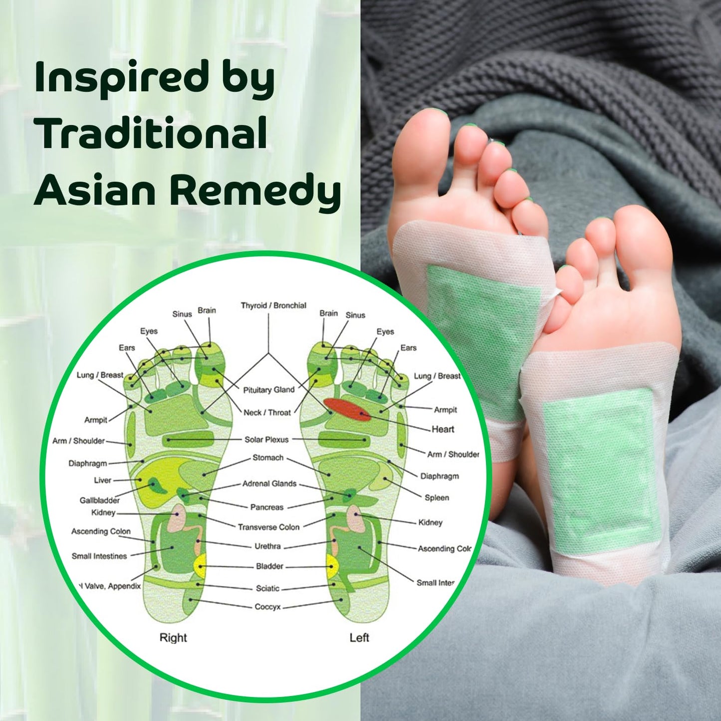 Bandoo Original Foot Pads – Premium Natural Foot Care Pad, Comfortable Overnight Application for Men & Women - 10 Count