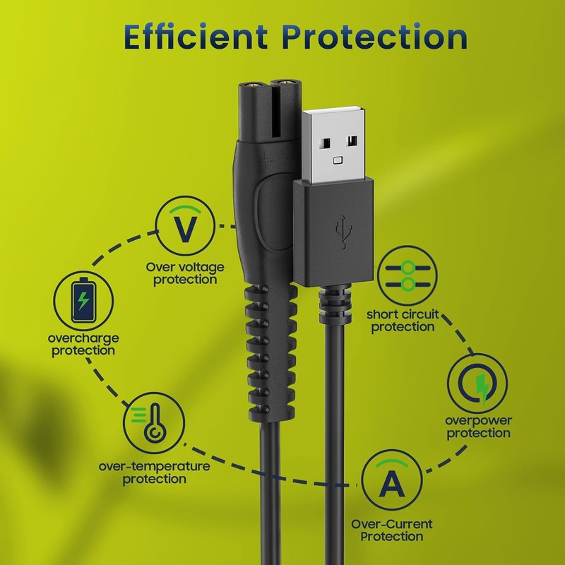 5V Charger Cord for Philips Norelco Shaver Series 2000-9000 | Durable & Compatible Replacement