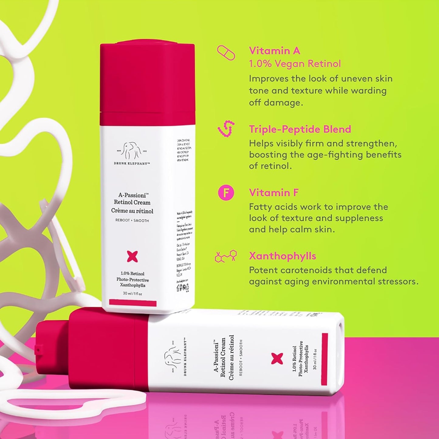 Drunk Elephant A-Passioni Retinol Cream - 1% Retinol Serum for Youthful Skin | 30 ml/1 fl oz
