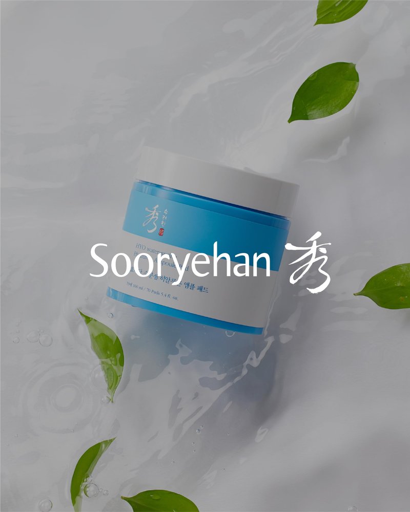 Sooryehan Hyobidam Water-Spring Hyaluronic Acid Pad (10.82fl oz, Pack of 2) - Gentle Daily Facial Toner Cotton Rounds for Soothing, Moisturizing, Exfoliating. Ginseng, Green Tea.
