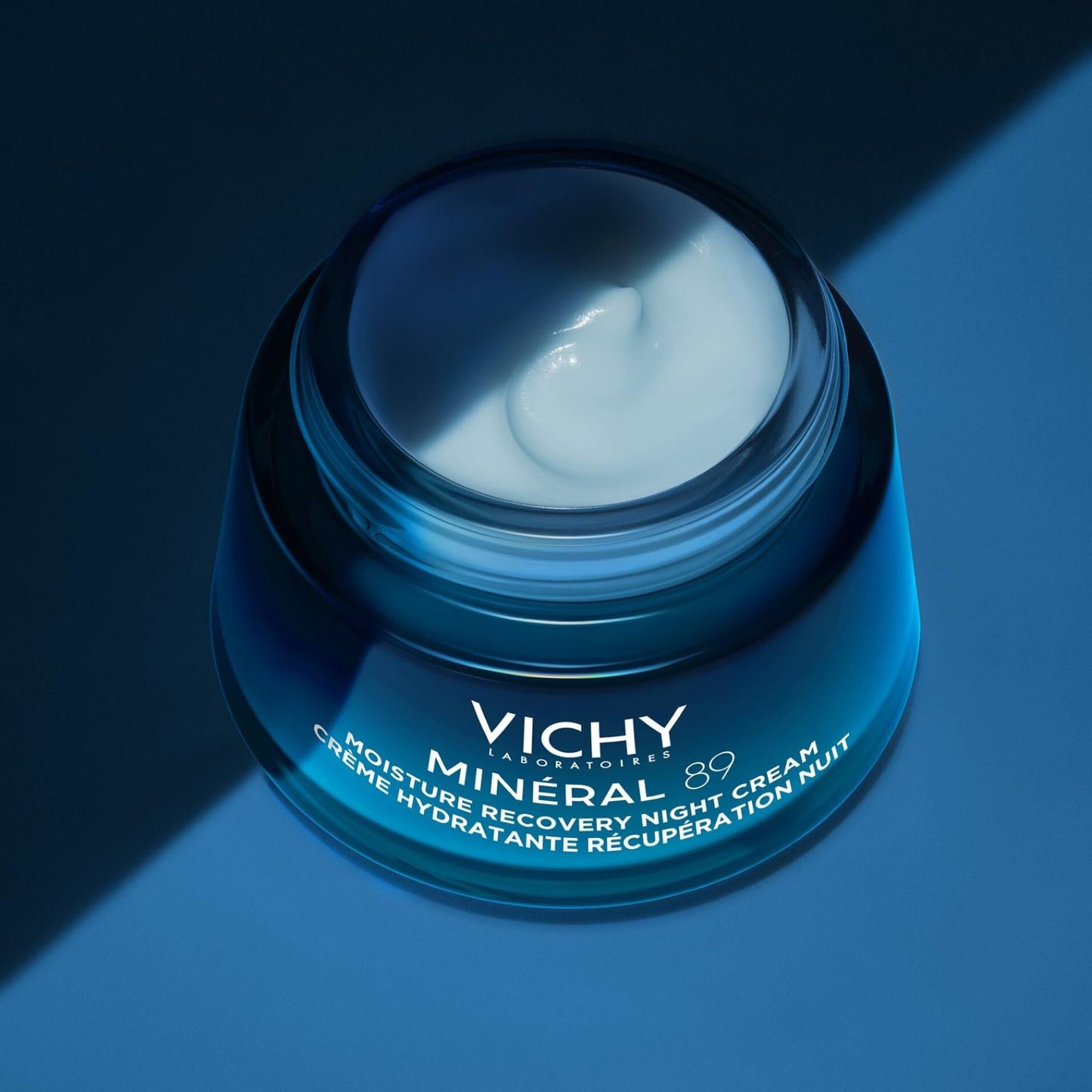 VICHY Minéral 89 Moisture Recovery Night Cream, Face Moisturizer with Hylauronic Acid, Melatonin & Minerals for Skin Barrier Repair, Plumps Skin, Non-Greasy, 50ml