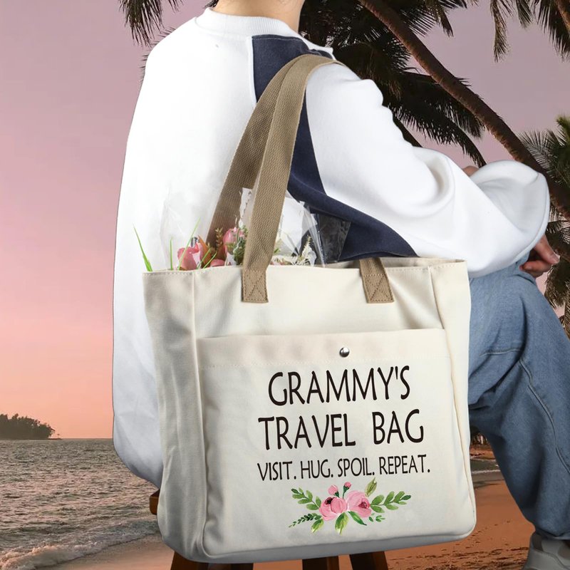 WCGXKO Grammy Mother’s Day Gift Grandma Birthday Gift Tote Bag Travel Bag For Grammy (MMY TB)