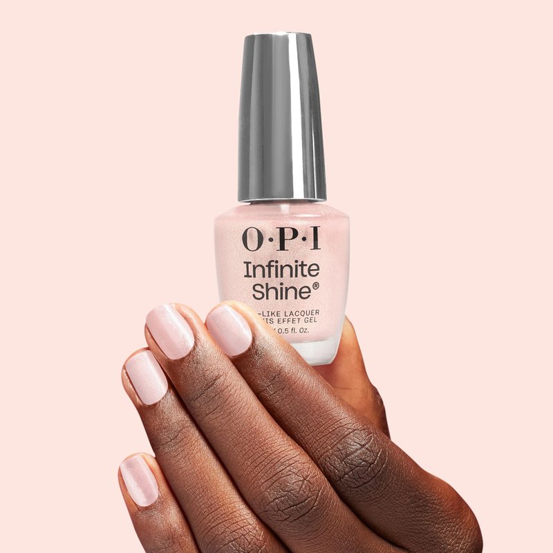 OPI Infinite Shine Throw Me a Kiss | Buildable Soft Sheer Iridescent Pink Long Wear Nail Polish | Vegan, Long Lasting, Streak Free
