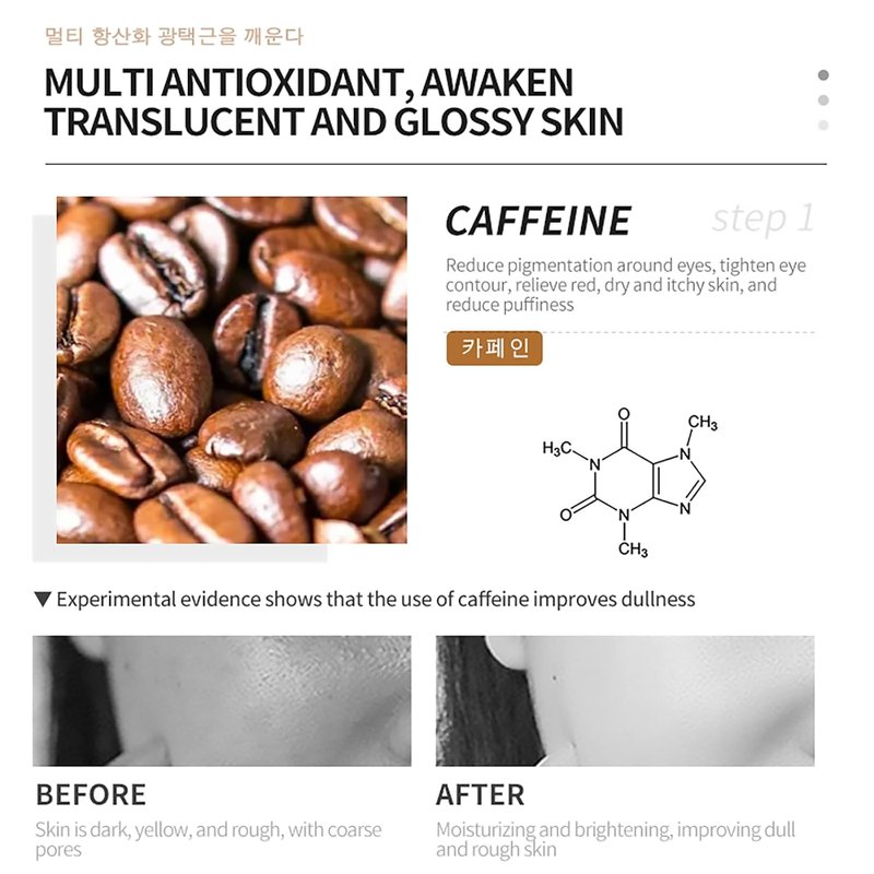 Caffeine Repair Face Serum - Anti-Aging Hydration with Natural Extracts | 37ml for Reduced Puffiness and Fine Lines