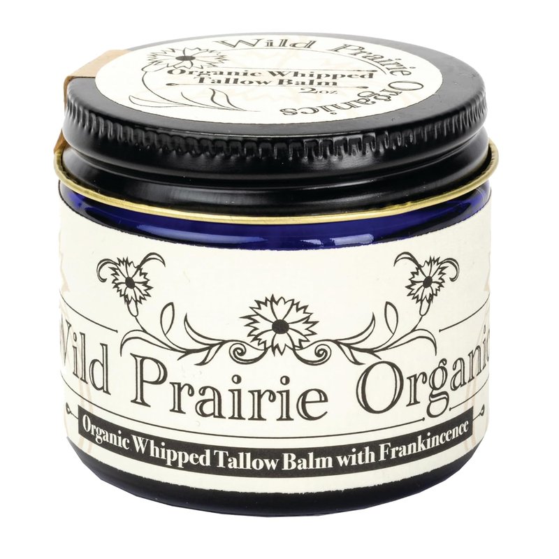 Wild Prairie Organics | Organic Whipped Tallow Balm - Frankincense Scented, Moisturizing Skin Care