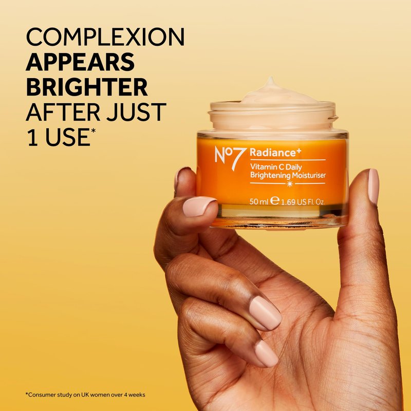 The Boots No.7 Radiance+ Vitamin C Daily Moisturiser, 1.6 Fl Oz (Pack of 1)