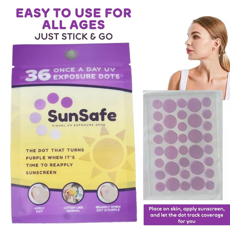 Sun Safe UV Dots - SPF 30 Water-Resistant Sunblock Stickers for Skin Protection | 2-Pack for Beach Days & Outdoor Fun