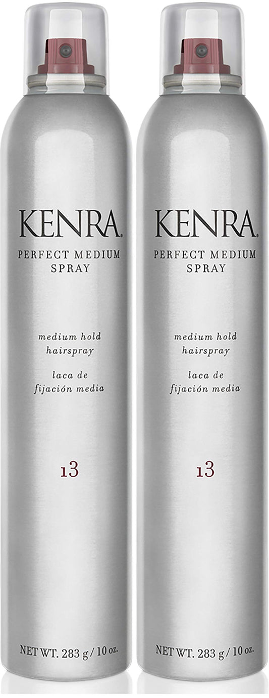 Kenra Professional Perfect Medium Spray 13 50% | Provides Styling Control Without Stiffness | Medium Hold | Fast-Drying Formulation | High Shine Finish | All Hair Types | 10 oz (2-Pack)