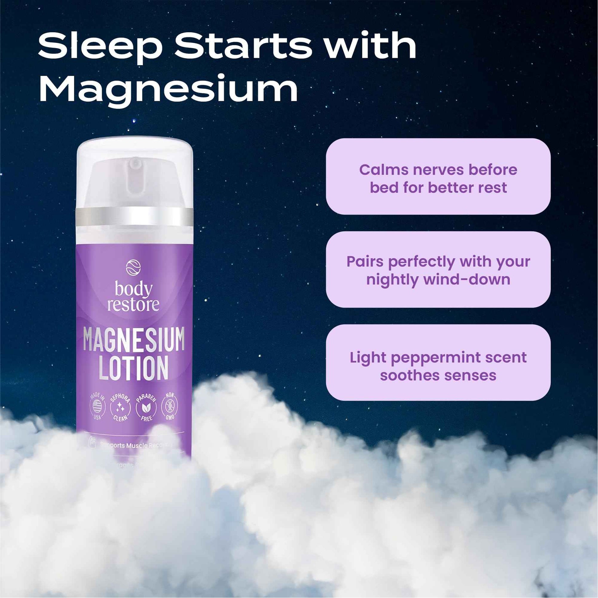 Body Restore Magnesium Lotion with Arnica & MSM - Christmas Stocking Stuffers, White Elephant, Sleep Support, Muscle & Joint Relief, Birthday Gifts for Women, Men, Travel Essentials - Lavender