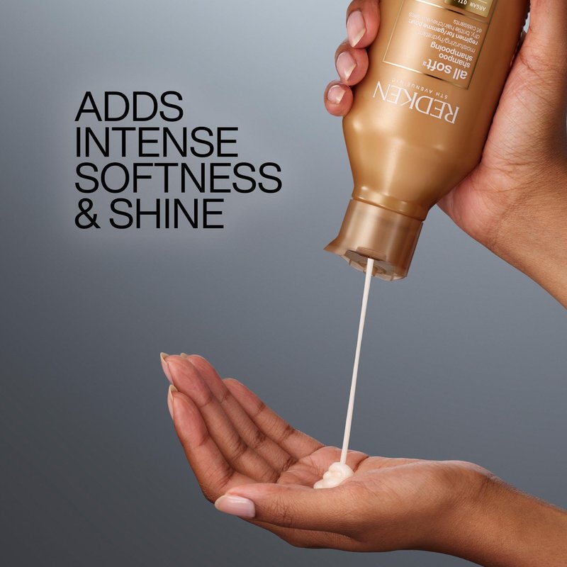 Redken All Soft Shampoo - Moisturizes & Hydrates Dry, Brittle Hair, Gently Cleanses and Softens, With Argan Oil, Safe For Color-Treated Hair, 1.7 Fl Oz
