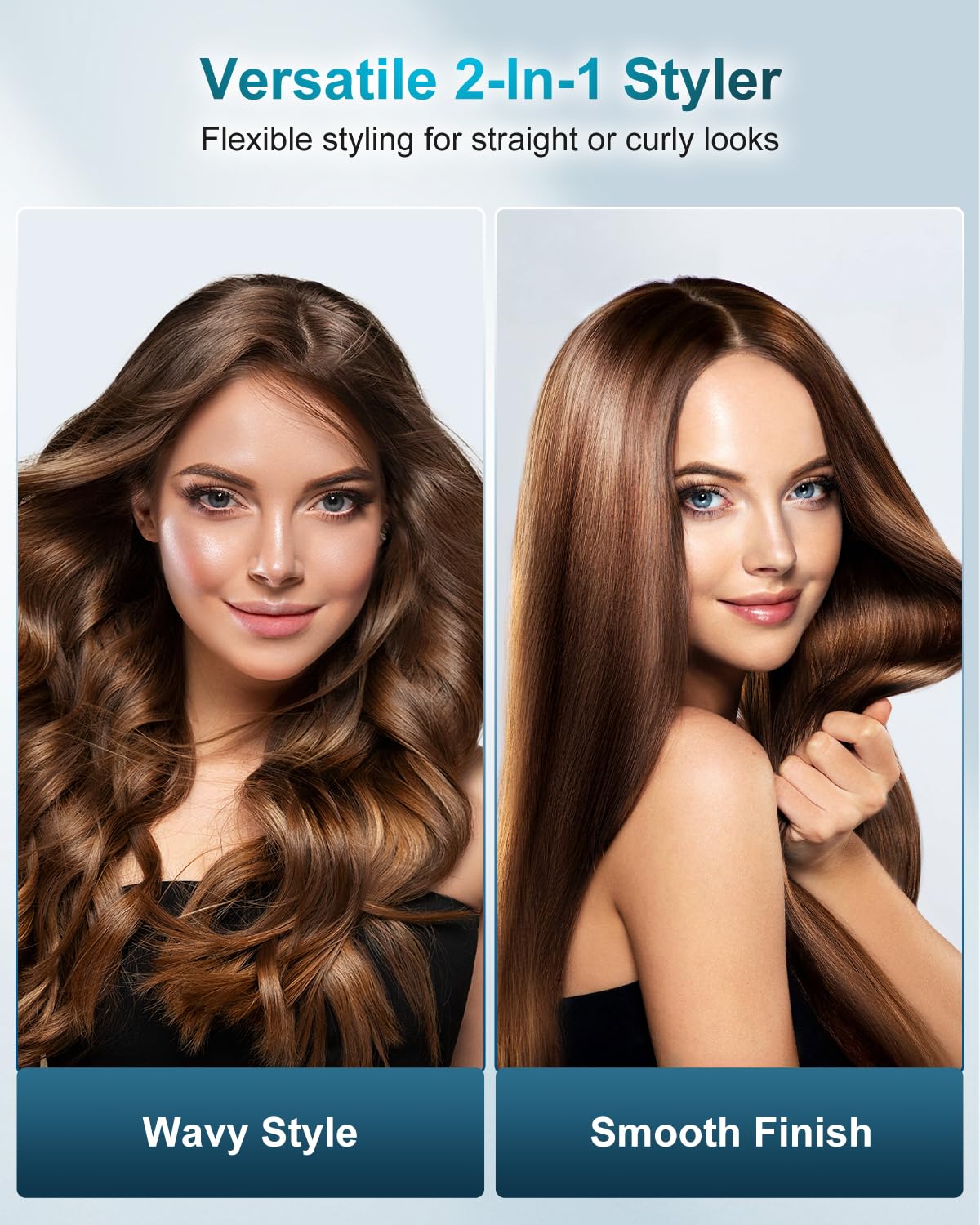 7MAGIC Hair Straightener 1 Inch Flat Iron Titanium Ceramic, Professional 2 in 1 Styling Tool with Fast Heat Up, Anti-Frizz Ionic & Floating Plates for Smooth Shiny Hair on All Hair Types