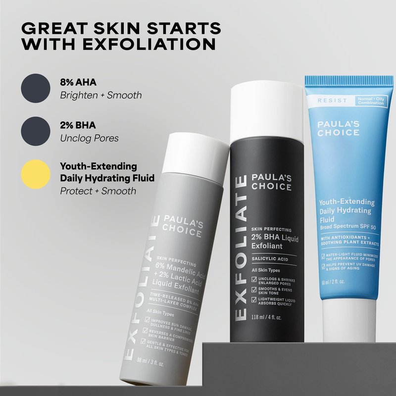 Paula's Choice RESIST Daily Hydrating Fluid Face Moisturizer with SPF 50 Sunscreen, Face Sunscreen for Oily Skin, Chamomile & Vitamin E, UVA/UVB Protection, Fragrance-Free, TSA Friendly, 2 Fl Oz