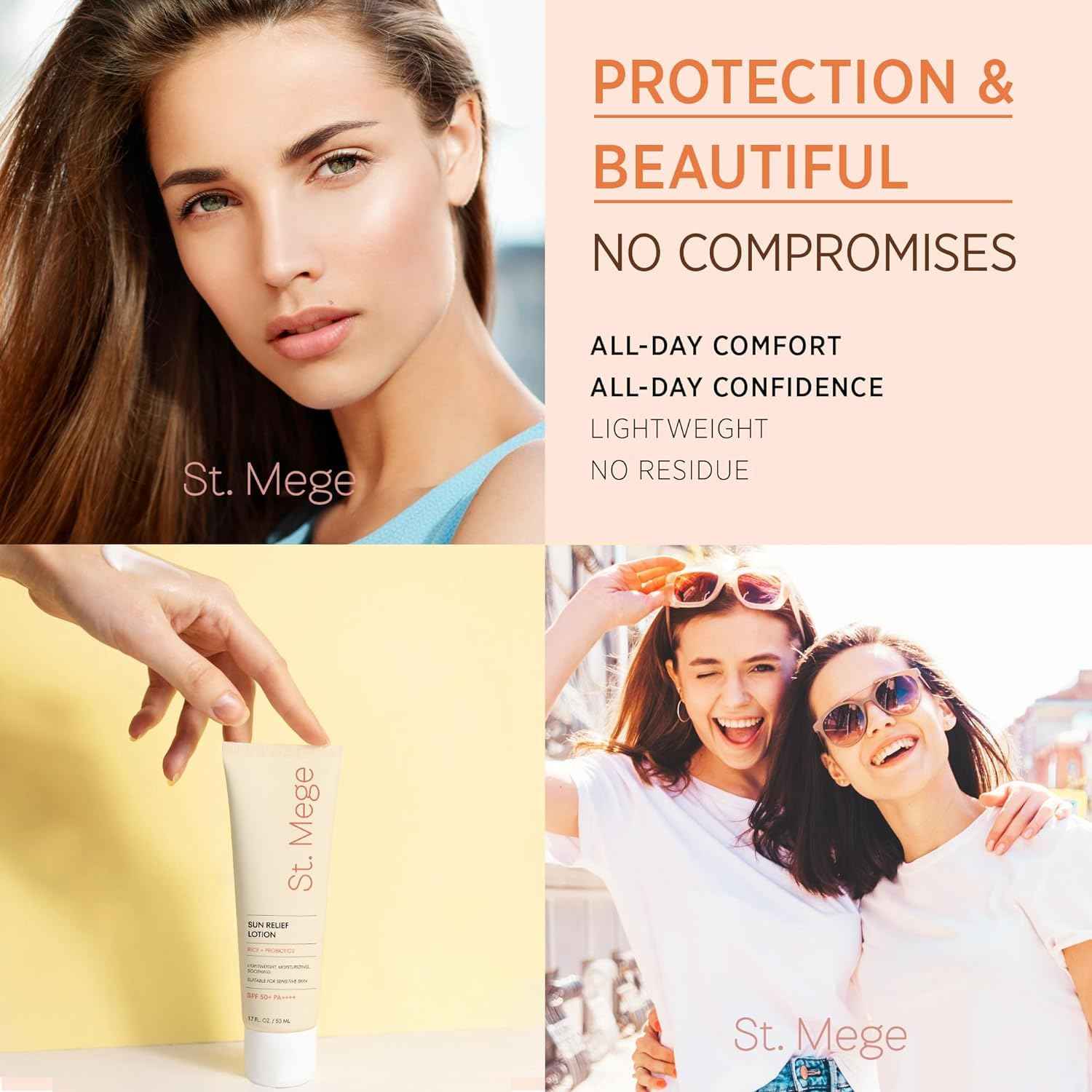 St. Mege Rice Korean Lightweight Sunscreen - Daily 50+ PA++++ Travel Size Sunscreen Lotion - Reef Safe, Asian Skincare Sunblock