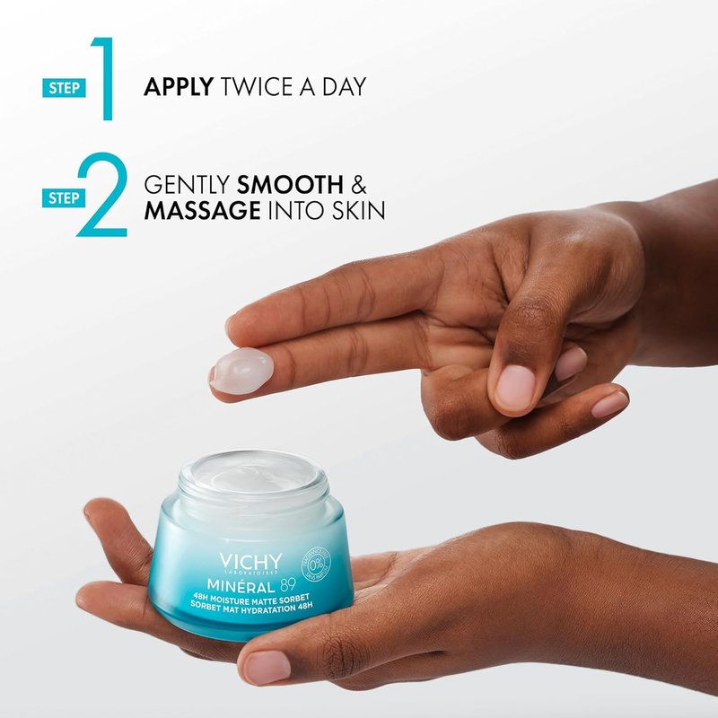 Vichy Mineral 89 Moisture Boosting Cream - Fragrance-Free Daily Face Moisturizer with Hyaluronic Acid | Suitable for All Skin Types