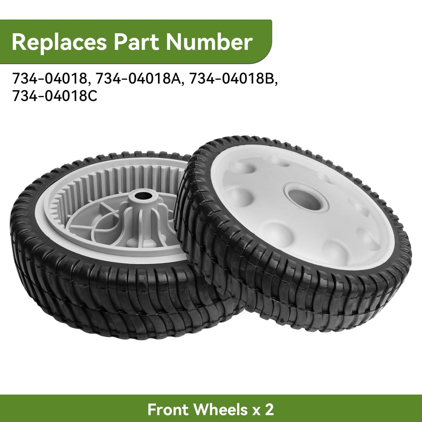 ranwin 734-04018 Front Drive Wheels Fit for Troy Bilt TB240 Mower - 8 Inch Wheels Tires for Troy Bilt Honda Tuff Cut 210 230 Craftsman Self Propelled Mower, Replace 734-04018A, 734-04018B, 2 Pack