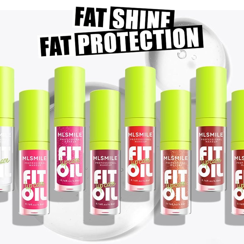 MLSMILE 8 Colors Lip Oil Lip Glaze Set, Tinted Gloss Lip Gloss Oil, Plumping Moisturizing and Nourishing Lips, Long Lasting Fresh and Smooth Lip Care Set - C#