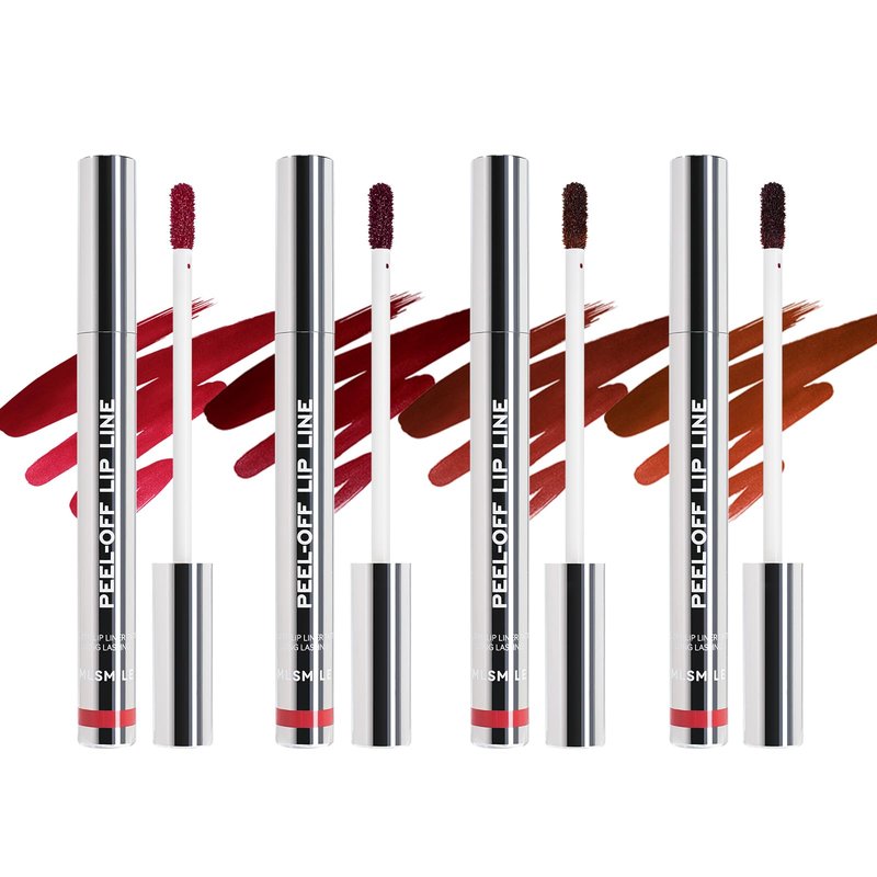 MLSMILE 4 PCS Peel Off Lip Liner Set, Lip Liner Stay, Matte Pink Lip gloss Stain, Long Lasting Peel Off Lip Stain Tattoo, Proof Lipstain Nude Non-Fading Lip Gloss Tint