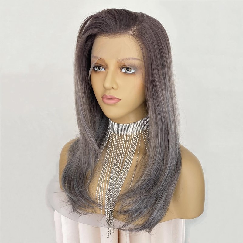 CIMITIKI Highlight Ash Blonde with Brown Colored 13x4 Lace Front Wig Ready to Wear HD Glueless 18Inch Body Wave Pre plucked Natural Hairline for Women