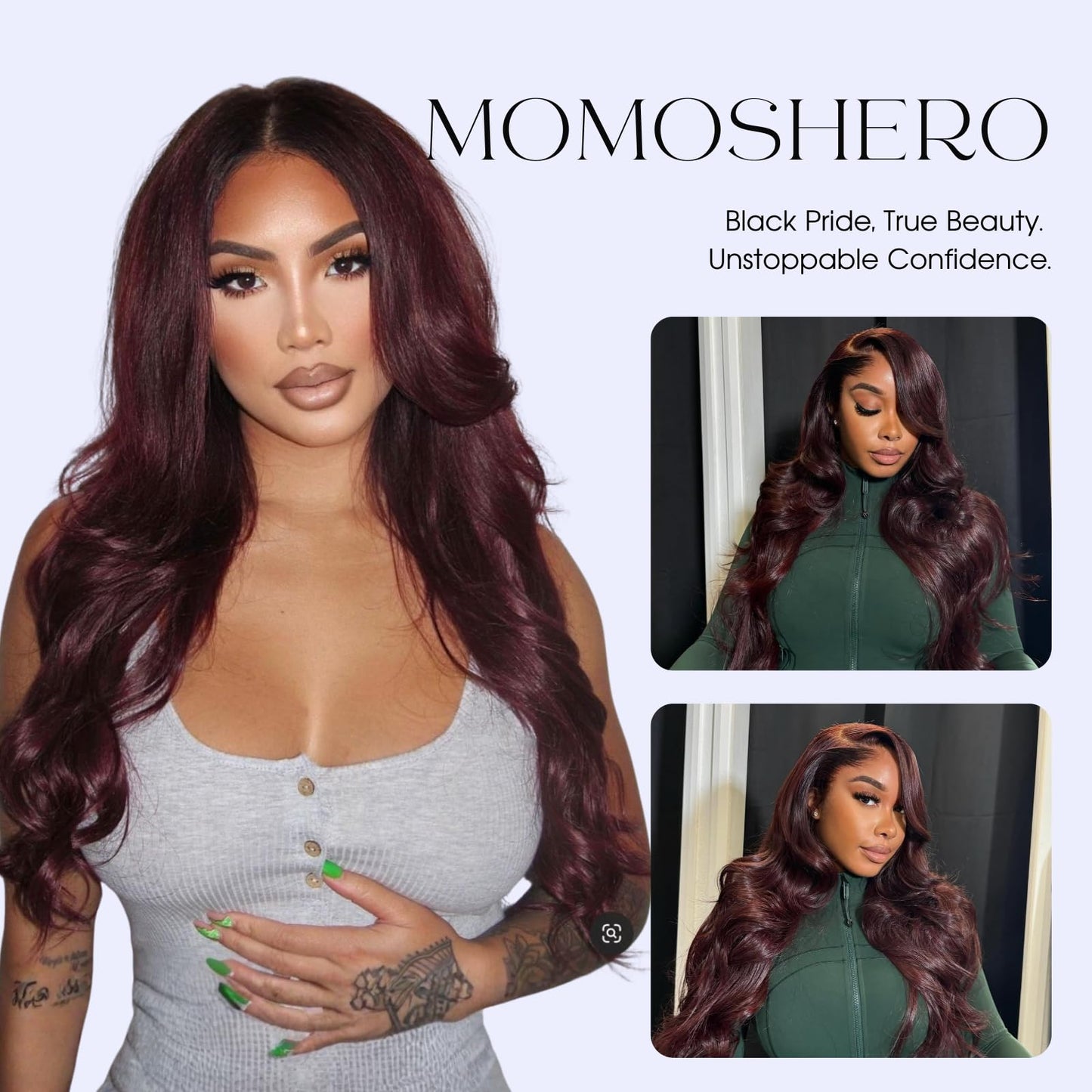 MOMOSHERO Burgundy Body Wave Bundle 14 Inch，12A Soft Real Hair 99j Dark Red Wine Colored Bundles, 100% Brazilian Human Hair Single Bundle Double Weft Hair Extension