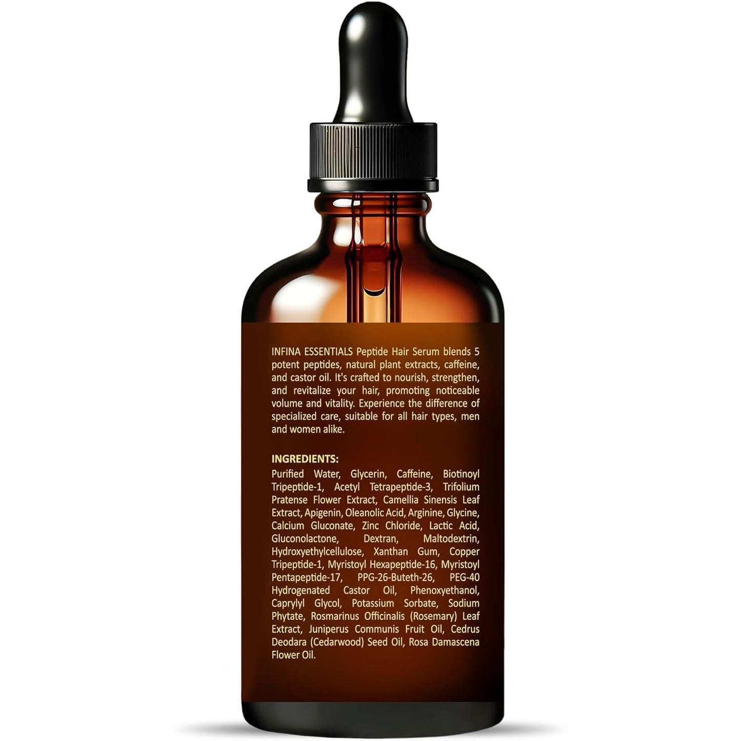 Peptide Hair Serum for Hair Growth - Copper & Caffeine Formula | 2 fl oz for Thinning Hair
