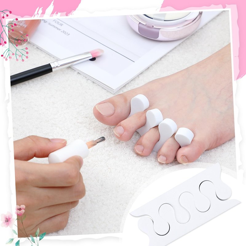 Mumufy 250 Pairs White 500 Pcs Sponge Toe Separators Kit for Pedicure - Soft Toe Spacers, Finger Dividers for Nail Art Painting, Manicure, Toenail Polishing, Spa Treatment for Women