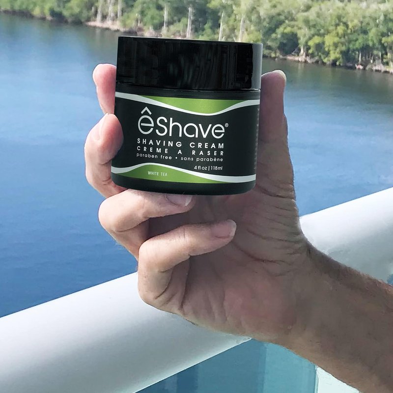 eShave Shaving Cream for Men - White Tea Formula | Prevents Irritation & Razor Burn, Rich Lather for a Smooth Shave