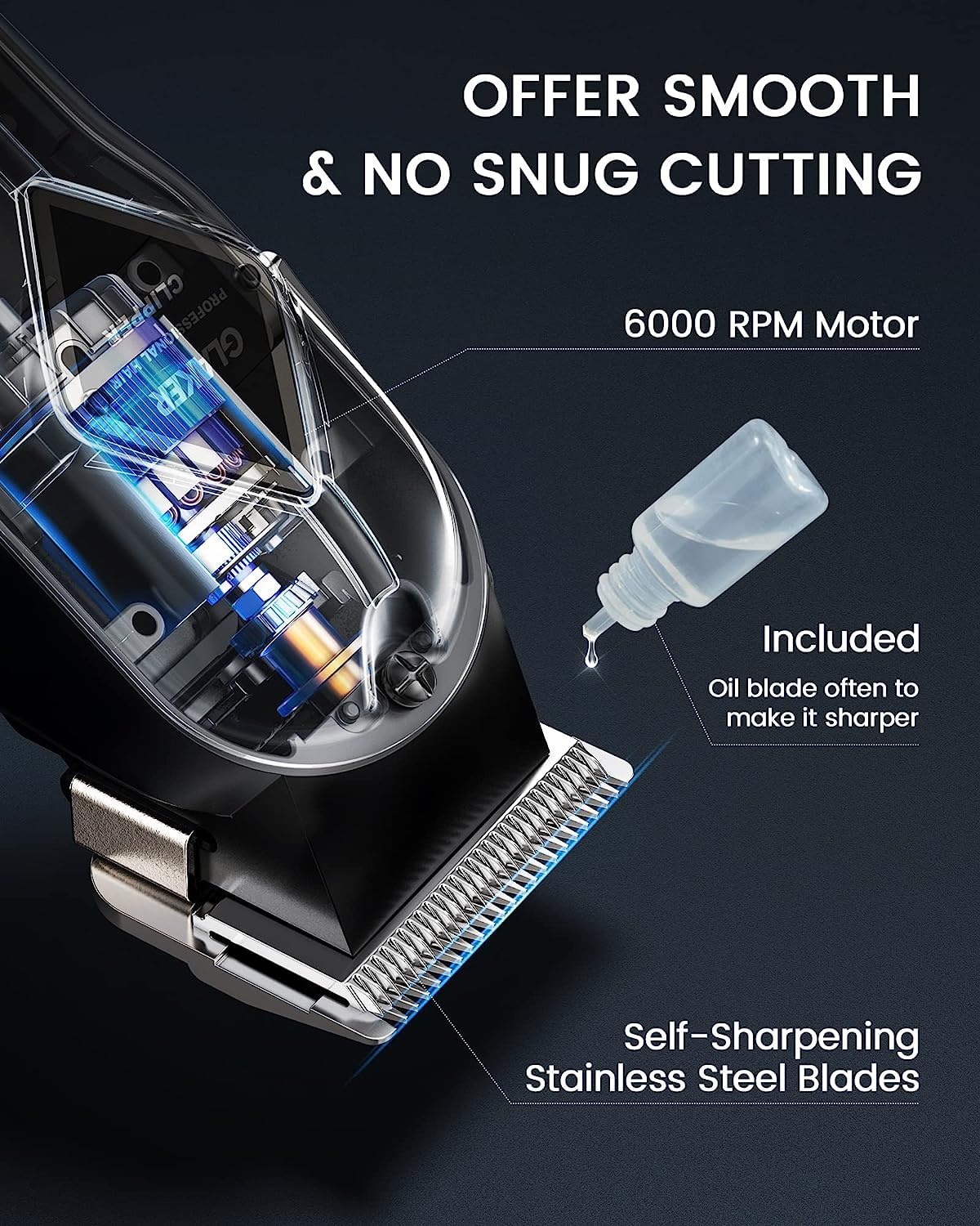 GLAKER Hair Clippers for Men Professional - Cordless Clippers and Trimmers Set, Complete Barber Kit for Hair Trimming & Beard Grooming, Mens Haircutting Kits for Blending & Fade Cuts (Green)