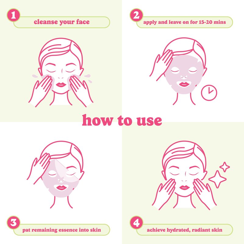 ESW Beauty The Pink Dream Moisturizing Korean Face Mask (6-Pack) – Vitamin C, Hyaluronic Acid & Vitamin E for Hydration, Sensitive Skin & Dewy Glow – Skincare Gifts for Women
