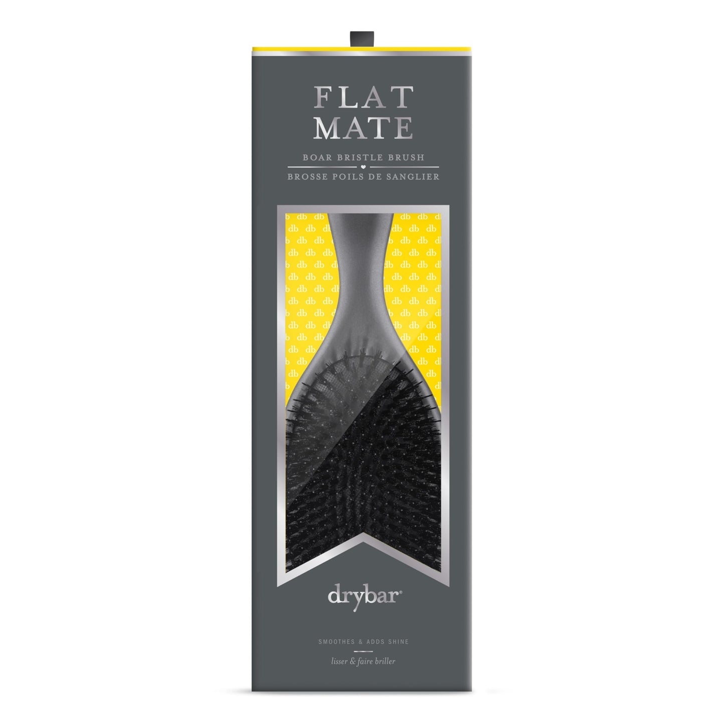 Drybar Flat Mate Boar Bristle Brush, Dark Grey