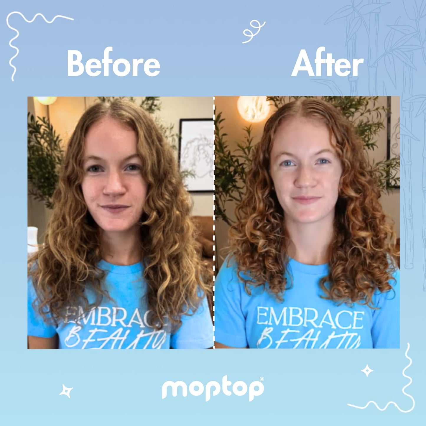 MopTop Sulfate Free Shampoo and Conditioner – Curly Hair Natural Shampoo and Conditioner Helps Restore Dry Damaged Hair & Reduce Frizz, Paraben Free Natural Hair Products for All Hair Types (2pk)