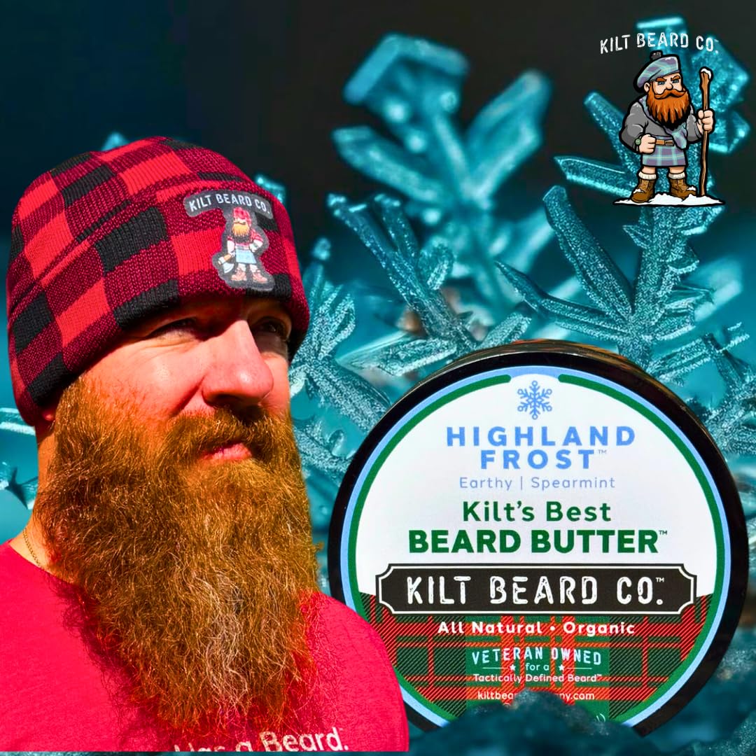Highlands Frost Beard Butter - All-Natural Beard Moisturizer & Conditioner with Shea & Mango Butter | Softens & Hydrates Dry Beards, Earthy Spearmint & Cypress Scent