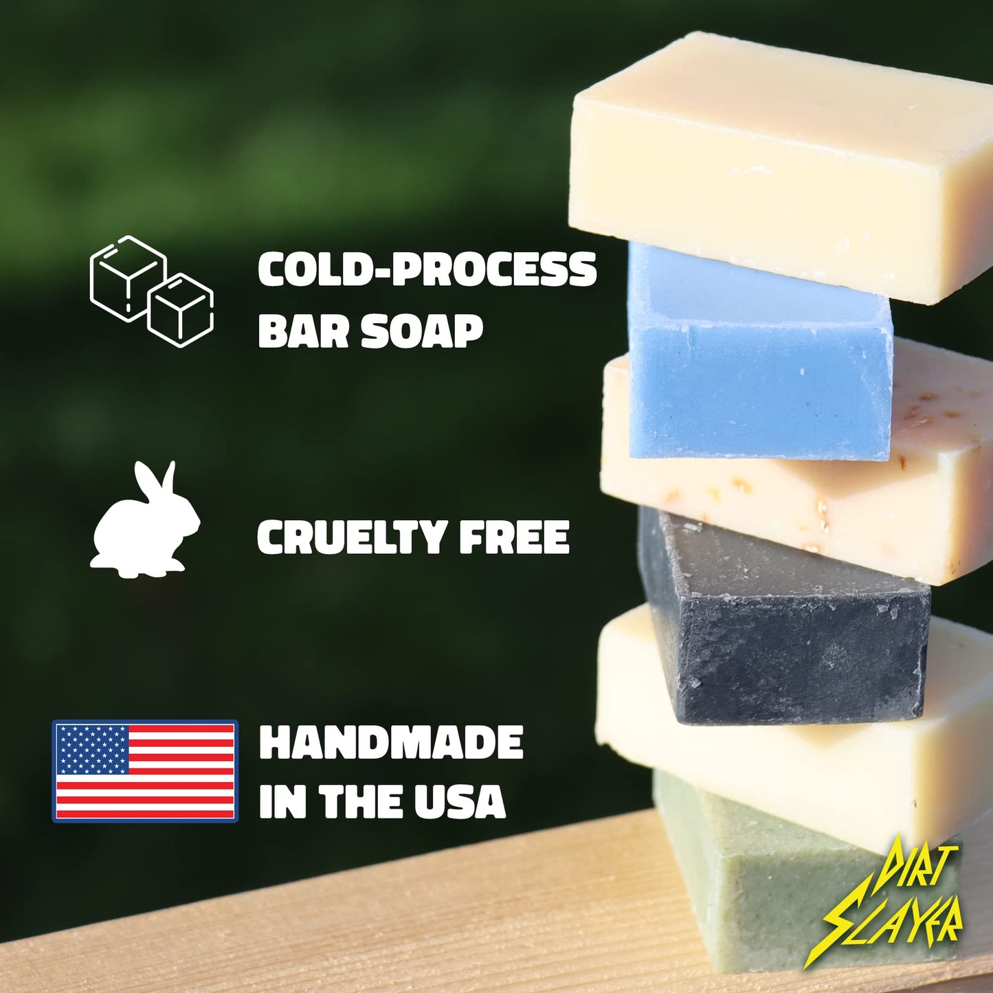 Dirt Slayer All Natural Bar Soap (3 Pack Variety Oatmeal Lavender/Aloe/Lemongrass)