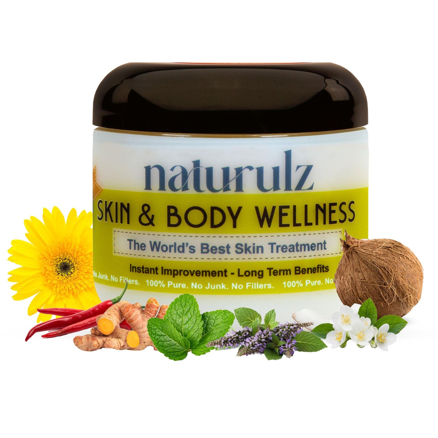 Naturulz Skin & Body Wellness 4oz – Fast-Absorbing Everyday Moisturizer with Nourishing Coconut oil. Antioxidant-rich Skin Barrier Formula With Vitamin E, Vitamin A (retinoids) and Green Tea.
