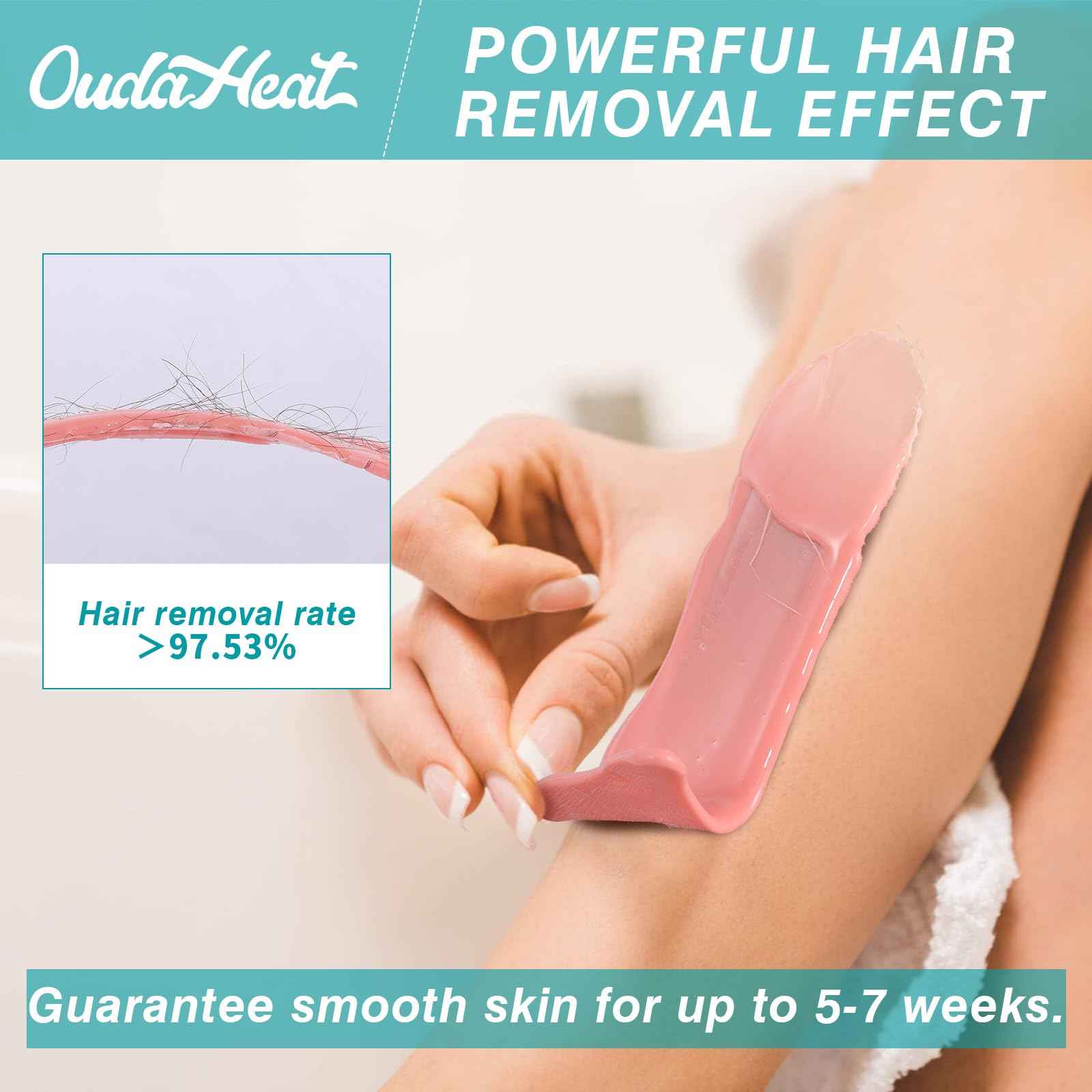 Wax Beads, 1lb Wax Beans for Hair Removal Sensitive Skin, Brazilian Coarse Waxing for Face, Bikini, Eyebrow, Back, Chest, Legs, Armpit, Waxing Beads for Women Men, 3 Silicone Stick, Sea Salt